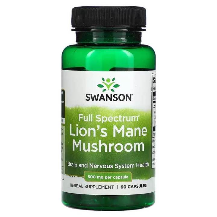 Full Spectrum Lion's Mane Mushroom Supplement 500mg Memory and Brain Health  60 Capsules