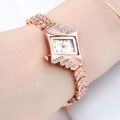 Rose Gold Tone Analog Watch Quartz Bracelets Watchs For Women.