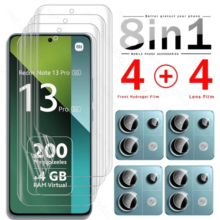 8 In 1 Hydrogel Film Screen Protector On Redmy Readmi Note13 Pro 5G 4G Case Camera Glass For Redmi Note 13 Pro Plus Pro+ 5G 2024