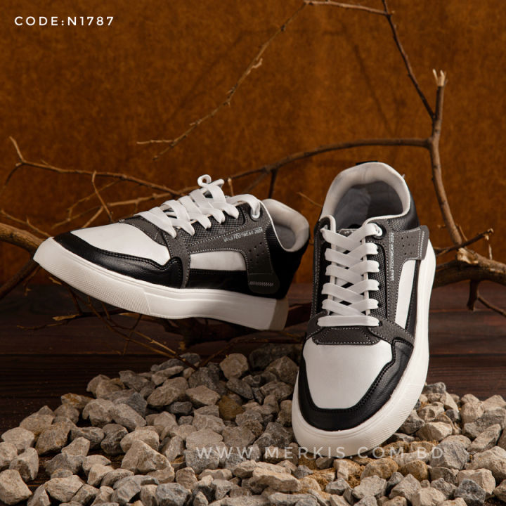 Elevate Casual Looks with Sneakers for Men - Casual Shoes in White, Black, and Ash Colors - Ideal for Every Season