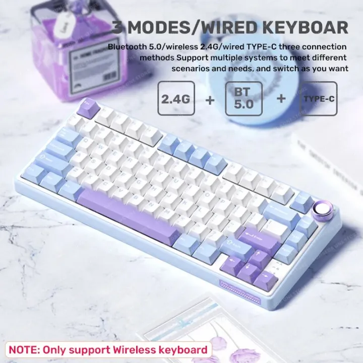 R75%20Gaming%20Mechanical%20Keyboard%2081Key%202.4G%20Bluetooth%20Wireless/Wired%20Keyboard%20RGB%20HotSwap%20Gamer%20GASKET%20Structure%20Keyboard%20teclado%20-%20Image%205