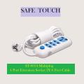 Safe Touch St-0034 Multiplug 4 Port Extension Socket 2Y/6 Foot Cable - Multi Plug - Expand Power Options Safe Touch St-0034 Multiplug. 