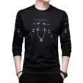 Premium Stylish T-Shirt - Black Digital Print Comfortable and Soft Fabrics for Men - Full Sleeve & Round Collar.