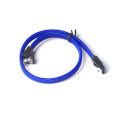 50CM SATA 3.0 III SATA3 7Pin Data Cable Right Angle 6Gb/S SSD Cables HDD Hard Disk Data Cord with Nylon Sleeved(Blue) & 6In SATA Power Y Splitter Cable Adapter - M/F (Power Cable) - Blue & black. 