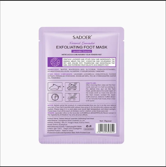 Heavencare:%20Sadoer%20Lavender%20Milk%20Foot%20Exfoliating%20Mask-%201%20pair%20-%20Image%202