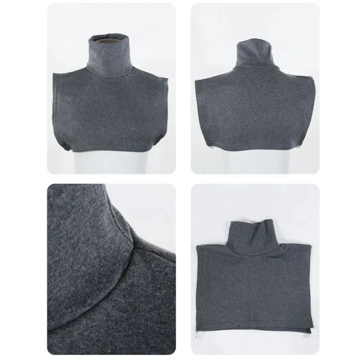 Womens%20Muslim%20Modal%20Turtleneck%20Collar%20Islamic%20Hijab%20Extensions%20Solid%20Color%20Mock%20Neck%20Cover%20Half%20Top%20Blouse%20Detachable%20Hijab%20-%20Image%205