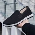 Old Beijing Cloth Shoes Wholesale Men's Single Shoes Breathable Men's Casual Work Non-slip Cow Tendon Sole Mille-Feuille Black Cloth Shoes.