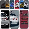 【2023】Japan JDM Sports Car soft TPU phone case For IPhone 14 13 12 11 Pro Max Mini SE XR X XS Max 8Plus 7plus 6S Black phone cover. 