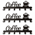 3X Coffee Mug Holder Wall Mounted,Coffee Bar Decor Sign,Coffee Cup Rack Holds,Coffee Sign Mug Hanger,Coffee Mug Rack. 