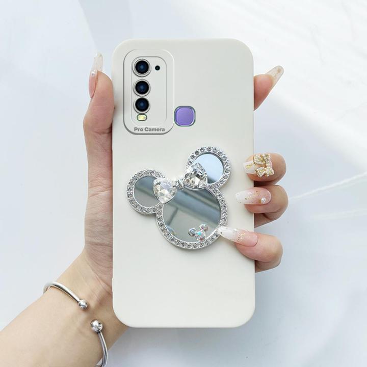 FELMYST%20Glitter%20Mirror%20Phone%20Cases%20for%20VIVO%20Y50/Y30/Y30I/1938%203D%20Fashion%20Mickey%20Minnie%20Mouse%20MakingUp%20Mobile%20Back%20Casing%20Girl%20Women%20Protect%20Silicone%20Soft%20Shockproof%20Cover%20-%20Image%202
