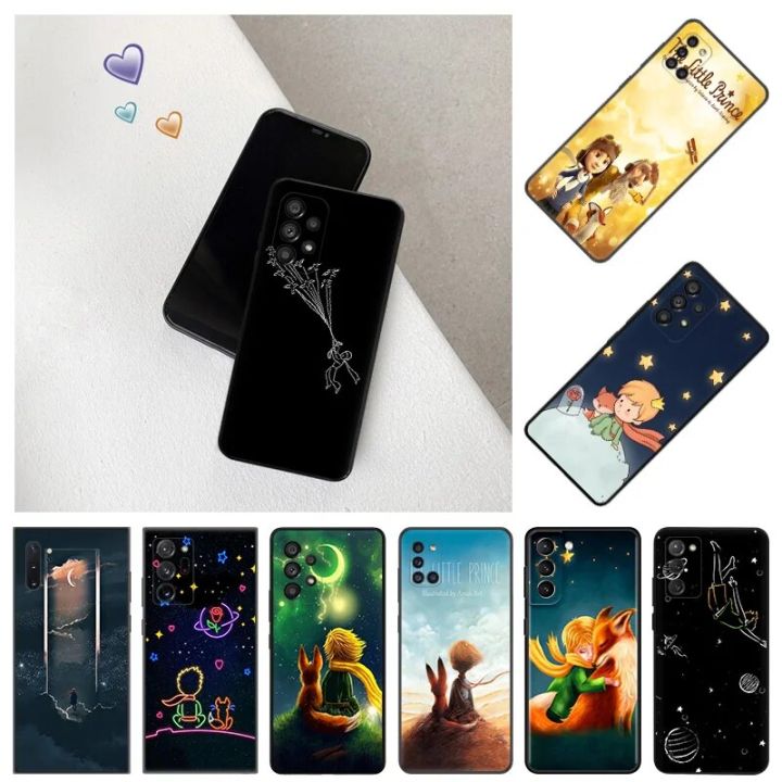 Matte Phone Case For Samsung M54 Note8 M04 S8 M11 M12 M13 M14 M21 M22 M23 M30 M31 M32 M33 The little Prince Fox Black Soft Cover