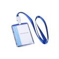 Reap 7117 Plastic Blue ID Card holder for employee with lanyard, badge holder for business.
