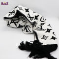 Black And White Woolen Scarf, Soft Muffler Stylish Fashion Scarf For Men And Women - Maflar For Men. 