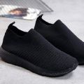 【Deal】 Summer New Lightweight Flying Large Size Socks Shoes Women Breathable Mesh Casual Flat Bottom Comfortable Women's Shoes.