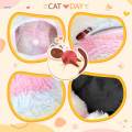 Cat Tunnel Bed, Cat House Collapsible Interactive Toy, Dog with Ball, Colorful.