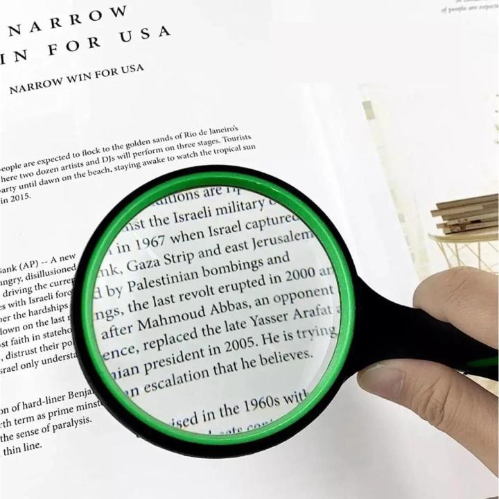 Handheld Portable Glass Lens Magnifier Rubber Handle Magnifying Glass