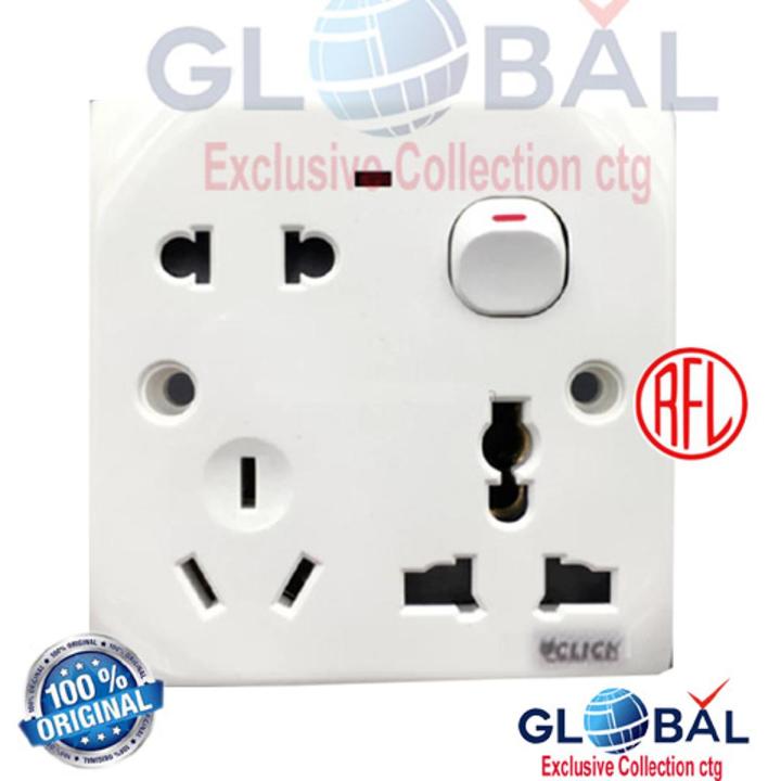 Click Prime, Multi Socket US, Aus, UK, With Swithc,13A