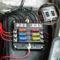 ARELENE 3X 6-Way Waterproof Fuse Block,with LED Indicator 12 Circuits with Negative Marine Fuse Box for Dc 12/24V.