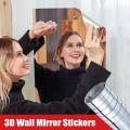 Mirror Wall Stickers Self-adhesive Square Soft Mirror Sticker DIY Acrylic 3D Wall Decal Stickers. 