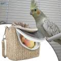 Bird Carrier Bag Bird Supplies Crossbody Bag Adjustable Shoulder Strap Cage Portable Light Coffee.