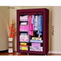 Cloth Rail Wardrobe With Protective Cover -Wing red Color.