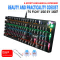USB Wired 104 Keys Gaming Mechanical Keyboard With No Delay In Key Press And Colorful Backlight. 