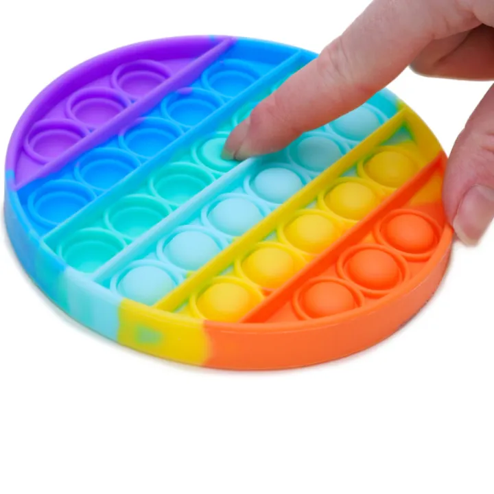 Rainbow Pop Fidget Toy Push Pop Bubble Fidget Sensory Toy for Kids and Adults Fidget Popper Stress Reliever Sensory Fidget Poppers - Baby Toys