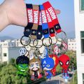 Marvel Black Spider Man Silicone Key Ring Cartoon Anime Keychain Car Pendant Phone Bag Hanging Jewelry Gifts for Kids.