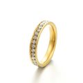 2024New Fashion Wedding Ring for Women Luxury Rose Gold Color Double Ring Row Square Zircon Stainless Steel Finger Rings Jewelry. 