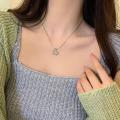 Light Luxury Niche Hollow Love Necklace Female Simple Design Fashion Peach Heart ANLAN. 