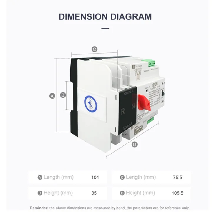2X%20Din%20Rail%202P%20ATS%20Dual%20Power%20Automatic%20Transfer%20Switch%20Electrical%20Selector%20Switches%20Uninterrupted%20Power%2063A%20-%20Image%207
