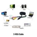 RCA Audio Video 3.5mm AV Cable TV Cable, DV Digital, Camera, CD Player, MP3, MP4 VCR and and Multi Devices. 