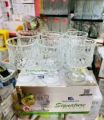 Everyday Use good quality Strong Crystal Clear Unique design Heavy Sharbat Juice Lassie Glass Set 6 Piece capacity 200 Ml.
