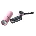 3X Outdoor Mini Pink Rubber Coated 9-LED Flashlight Torch. 