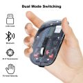 GEARBEST Transparent with Dual Wireless (BT + 2.4 GHz), Wireless and Bluetooth Rechargeable Mouse, USB Receiver,LED Battery Magic Silm for Office/PC/Mac/Laptop/Apple/ipad.