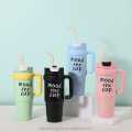 Large Capacity Premium Cartoon Big-Big Vacuum Thermos Cup with Handle Portable Student Drinking Cup for Vehicle Use.