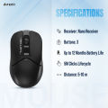 A4tech Fstyler FB12 Dual-Mode Wireless Mouse - Bluetooth & 2.4G Mouse - Connect upto 3 Devices - 1200 DPI - For PC/Laptop/Tablet/Smart TV - Black/White. 