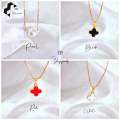 Zihang Jewelry 24K Gold Plated high quality  pearl  and four clover leaf necklace with pendant for women. 