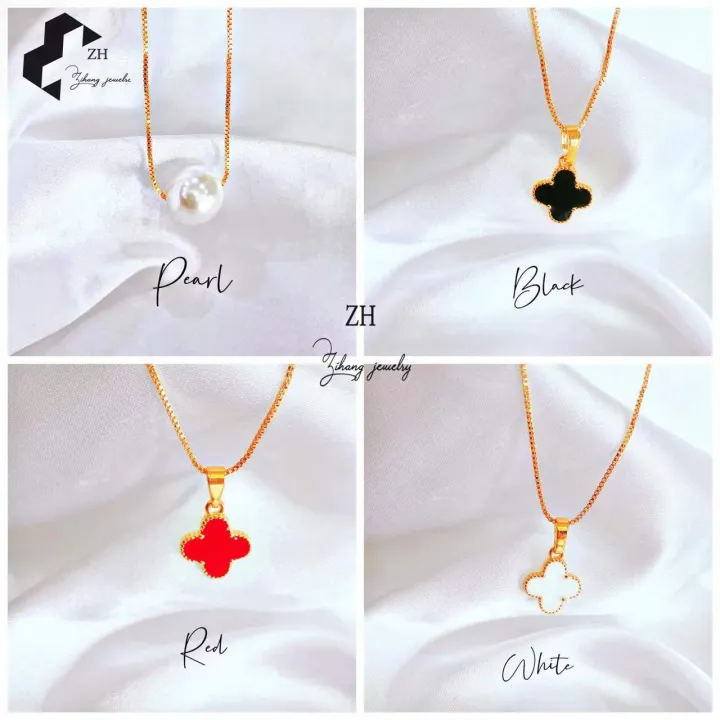 Zihang%20Jewelry%2024K%20Gold%20Plated%20high%20quality%20%20pearl%20%20and%20four%20clover%20leaf%20necklace%20with%20pendant%20for%20women%20-%20Image%205