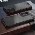 Quiberk for Honor X9c 5G Honeycomb Patterned Case Hard Clear Shockproof Rugged Back Cover.