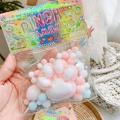 TPR Cat's Paw with Fur Stress Relief Squishy Toy Fidget Toy Mini Kawaii Plush Cat Paw Silicone Small Cat Paw Cute Pink Cat Foot.