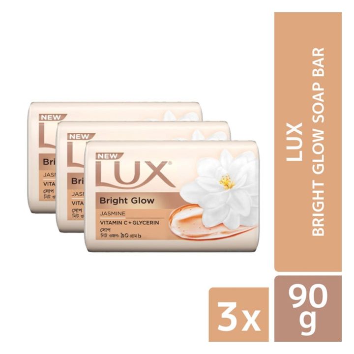 Lux Soap Bar Bright Glow 90g (Bundle of 3)