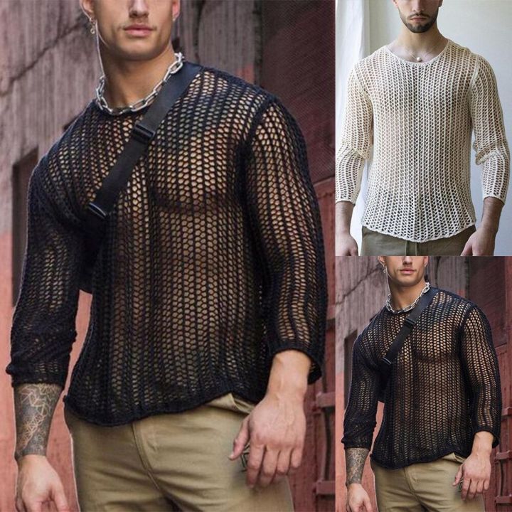 Mens%20Long%20Sleeve%20Hollow%20Out%20Knit%20Shirts%20See%20Through%20Muscle%20Clubwear%20Blouse%20Tops%20Casual%20Shirt%20Knitted%20Slim%20Top%20Clothes%20-%20Image%208