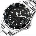 New Tuhao Gold and Silver Color Steel Belt Water Ghost Men's Date Quartz Waterproof Business Fashion Watch. 