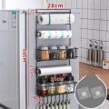 Refrigerator Storage Shelf Fridge Wall Side Hanging Storage Rack Kitchen Shelf Towel Bottle Spice Organizer Kitchen Gadgets Tool. 