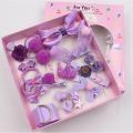 18 Pcs/Box Children Cute Hair Accessories Set Baby Fabric Bow Flower Hairpins Barrettes Hair clips Girls Headdress Gift. 