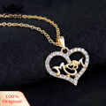 Carat Women KC Gold Plated Mom Hollow Heart Necklace Jewelry Set Bracelet Earrings. 