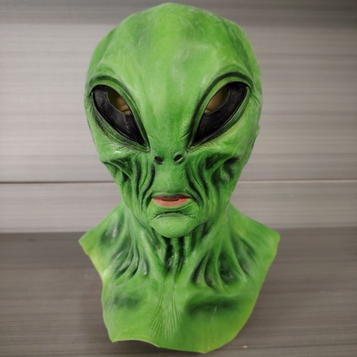 alien latex mask hood halloween horror funny holiday dress up cosplay escape room