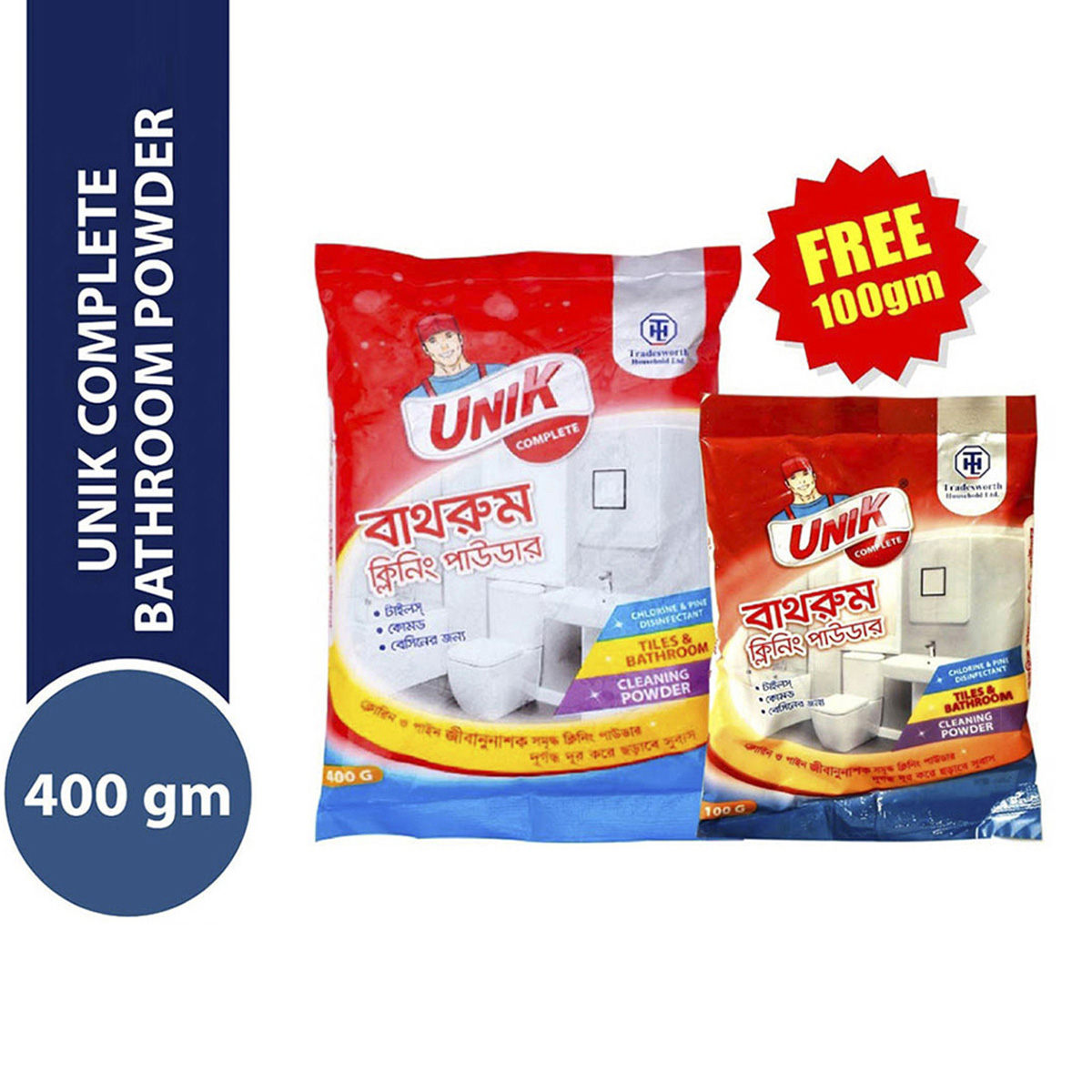 Unik Tiles & Bathroom Cleaner 400G(Toilet cleaning Powder 100G Free)