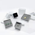 Three Layers Of Appearance White Filled Paper With Black Velvet And Gray Velvet Can Put Ring Earrings Necklace Jewelry Box.